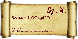 Szatur Mátyás névjegykártya